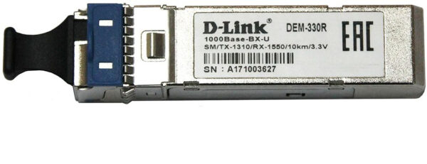 Изображение Трансивер D-Link 330R/10KM/A1A оптич. SFP SM simplex Tx:1310нм Rx:1550нм до 10км