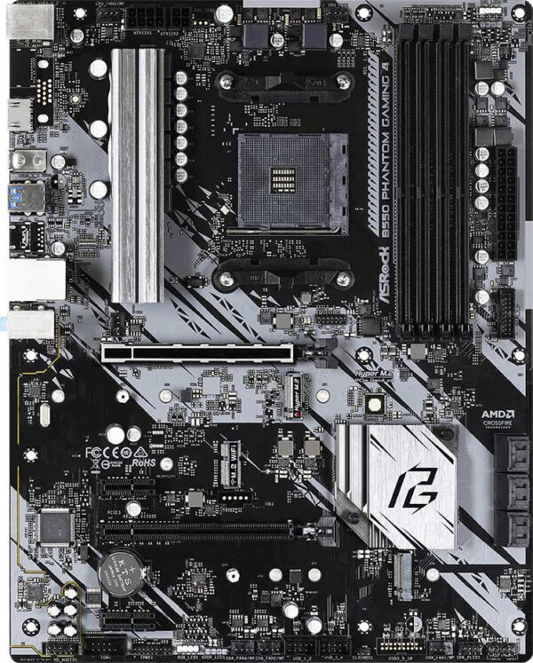 Изображение Материнская плата Asrock B550 PHANTOM GAMING 4 Soc-AM4 AMD B550 4xDDR4 ATX AC`97 8ch(7.1) GbLAN RAID+HDMI