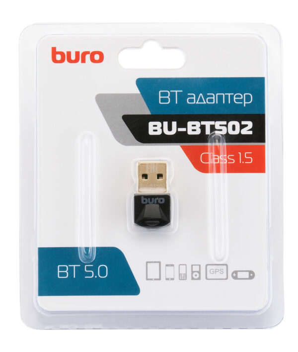 Изображение Адаптер USB Buro BU-BT502 BT5.0+EDR class 1.5 20м черный