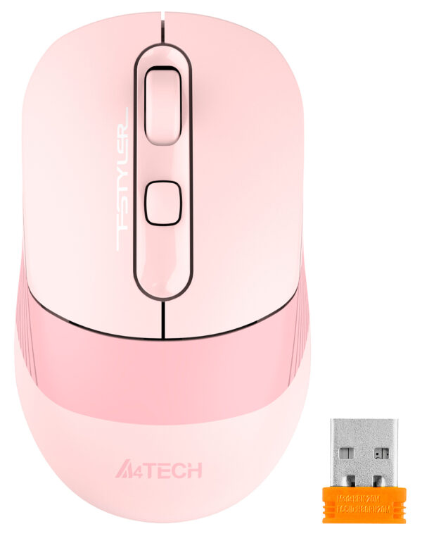 Изображение Мышь A4Tech Fstyler FB10C розовый оптическая (2000dpi) беспроводная BT/Radio USB (4but)