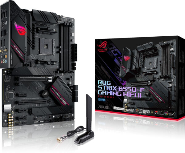 Изображение Материнская плата Asus ROG STRIX B550-F GAMING WIFI II Soc-AM4 AMD B550 4xDDR4 ATX AC`97 8ch(7.1) 2.5Gg RAID+HDMI+DP