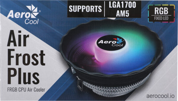 Изображение Устройство охлаждения(кулер) Aerocool Air Frost Plus Soc-AM5/AM4/1151/1200/1700 3-pin 24dB Al 110W 360gr LED Ret