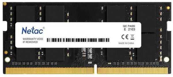 Изображение Память DDR4 16GB 2666MHz Netac NTBSD4N26SP-16 Basic RTL PC4-21300 CL19 SO-DIMM 260-pin 1.2В single rank Ret
