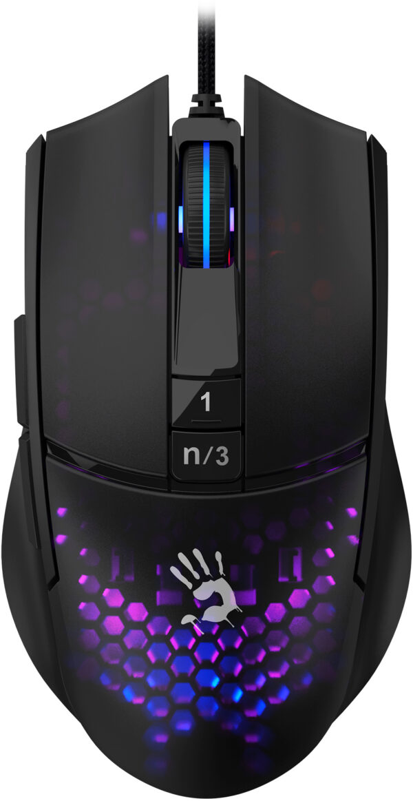 Изображение Мышь A4Tech Bloody L65 Max черный/фиолетовый оптическая (12000dpi) USB (6but)