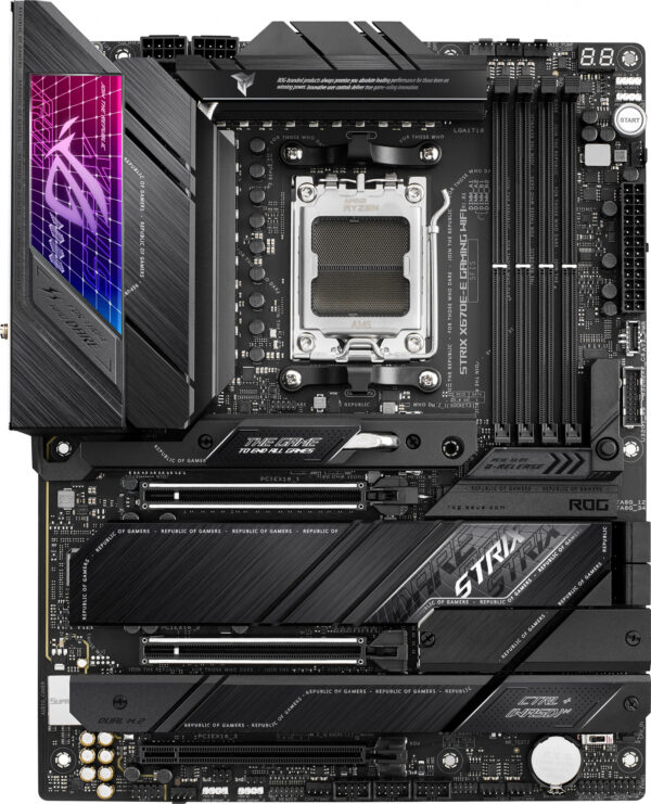Изображение Материнская плата Asus ROG STRIX X670E-E GAMING WIFI SocketAM5 AMD X670 4xDDR5 ATX AC`97 8ch(7.1) 2.5Gg RAID+HDMI+DP