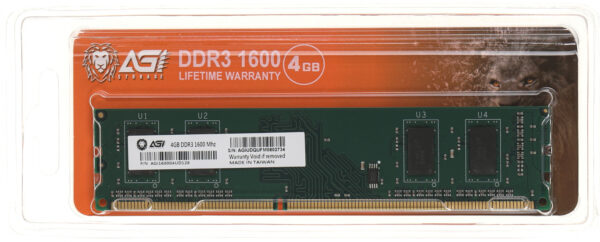 Изображение Память DDR3 4GB 1600MHz AGi AGI160004UD128 UD128 RTL PC4-12800 DIMM 240-pin 1.2В Ret