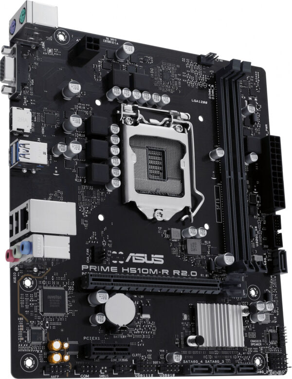 Изображение Материнская плата Asus PRIME H510M-R R2.0-SI Soc-1200 Intel H470 2xDDR4 mATX AC`97 8ch(7.1) GbLAN+VGA+HDMI White Box