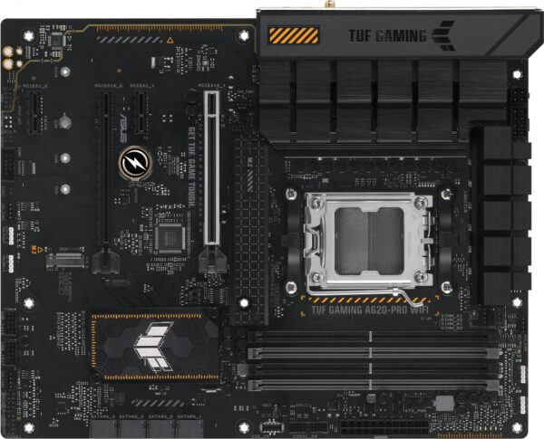 Изображение Материнская плата Asus TUF GAMING A620-PRO WIFI SocketAM5 AMD A620 4xDDR5 ATX AC`97 8ch(7.1) 2.5Gg RAID+HDMI+DP