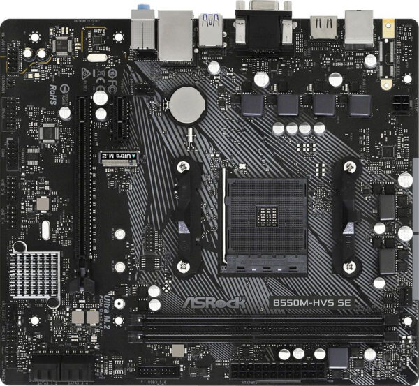 Изображение Материнская плата Asrock B550M-HVS SE Soc-AM4 AMD PRO565 2xDDR4 mATX AC`97 8ch(7.1) GbLAN RAID+VGA+HDMI