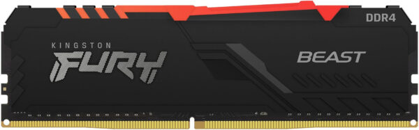 Изображение Память DDR4 16GB 3200MHz Kingston KF432C16BBA/16 Fury Beast Black RGB RTL Gaming PC4-25600 CL16 DIMM 288-pin 1.35В single rank с радиатором Ret