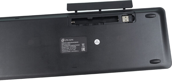 Изображение Клавиатура Оклик 830ST черный USB беспроводная slim Multimedia Touch