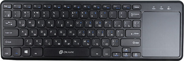 Изображение Клавиатура Оклик 830ST черный USB беспроводная slim Multimedia Touch