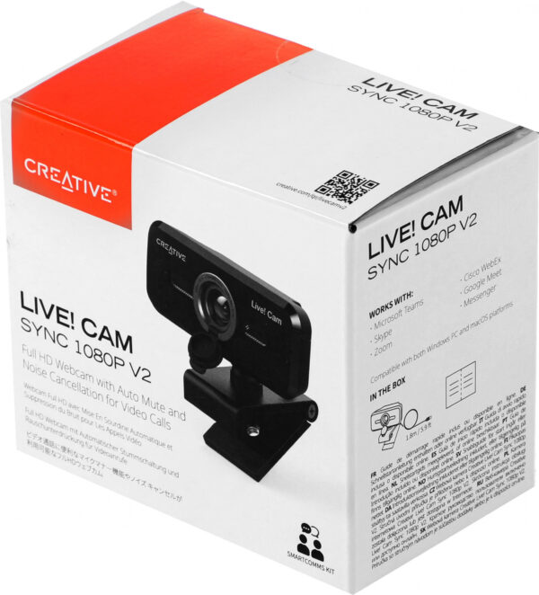 Изображение Камера Web Creative Live! Cam SYNC 1080P V2 черный 2Mpix (1920x1080) USB2.0 с микрофоном (73VF088000000)