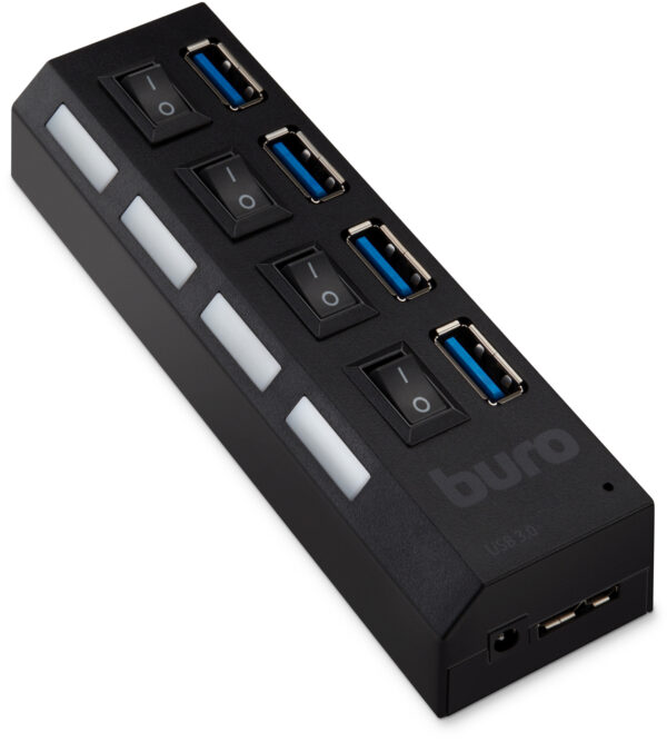 Изображение Разветвитель USB 3.0 Buro BU-HUB4-U3.0-L 4порт. черный