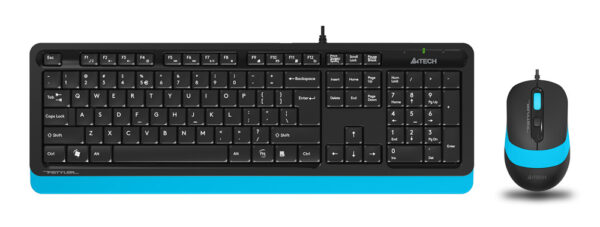 Изображение Клавиатура + мышь A4Tech Fstyler F1010 клав:черный/синий мышь:черный/синий USB Multimedia (F1010 BLUE)
