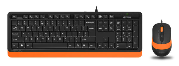 Изображение Клавиатура + мышь A4Tech Fstyler F1010 клав:черный/оранжевый мышь:черный/оранжевый USB Multimedia (F1010 ORANGE)