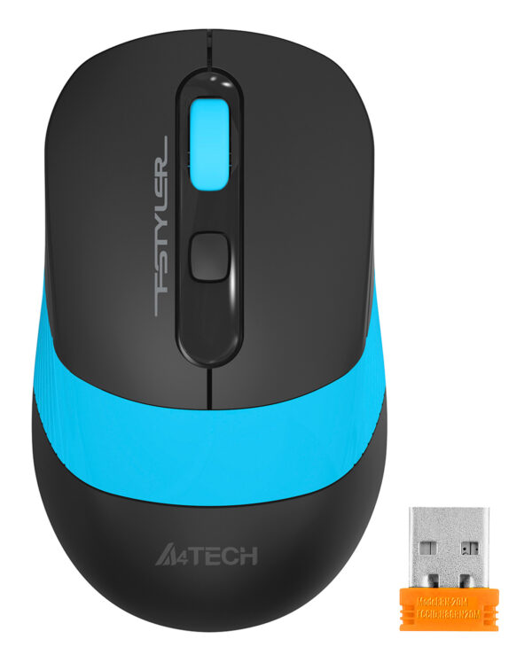 Изображение Мышь A4Tech Fstyler FG10 черный/синий оптическая (2000dpi) беспроводная USB (4but)