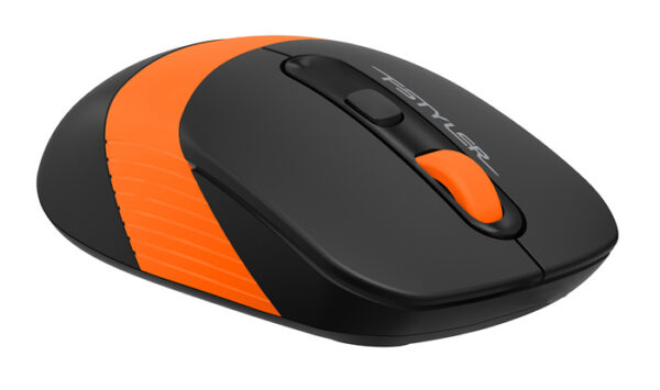 Изображение Мышь A4Tech Fstyler FG10 черный/оранжевый оптическая (2000dpi) беспроводная USB (4but)