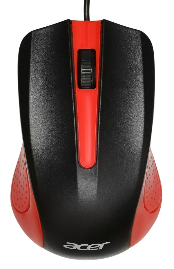 Изображение Мышь Acer OMW012 черный/красный оптическая (1200dpi) USB (3but)