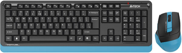 Изображение Клавиатура + мышь A4Tech Fstyler FG1035 клав:черный/синий мышь:черный/синий USB беспроводная Multimedia (FG1035 NAVY BLUE)