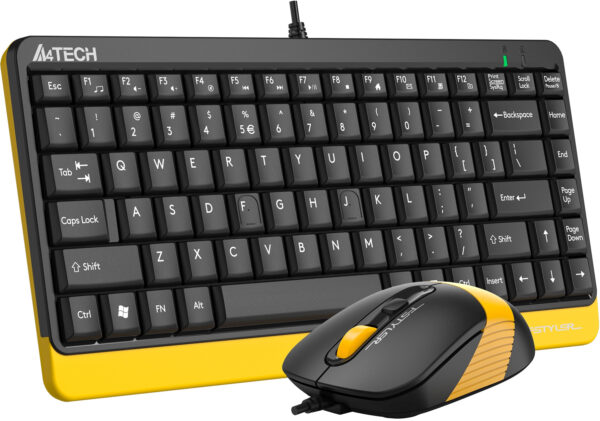 Изображение Клавиатура + мышь A4Tech Fstyler F1110 клав:черный/желтый мышь:черный/желтый USB Multimedia (F1110 BUMBLEBEE)